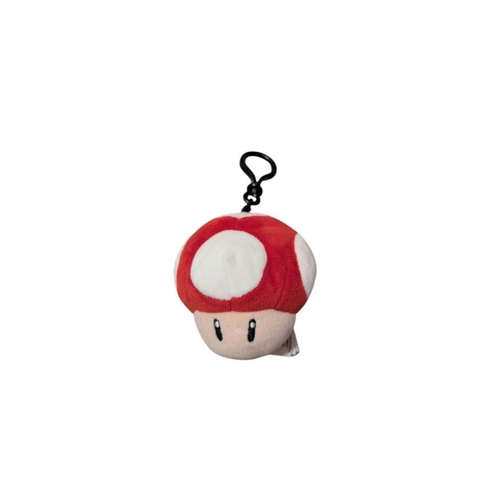 Mario Kart Club Mochi Mochi Red Toad Plush Keychain Clip Mushroom